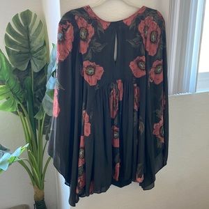 Free people floral bell sleeve tunic dress